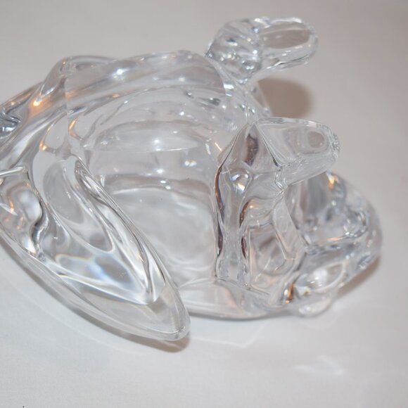 Vintage Art Vannes Crystal Frog Ashtray Trinket Dish Signed EUC - Picture 4 of 4